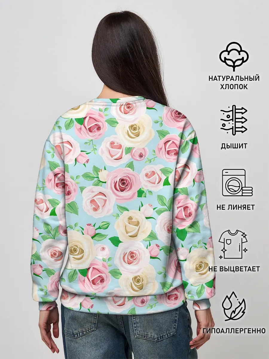 Женский свитшот / Цветущее поле роз