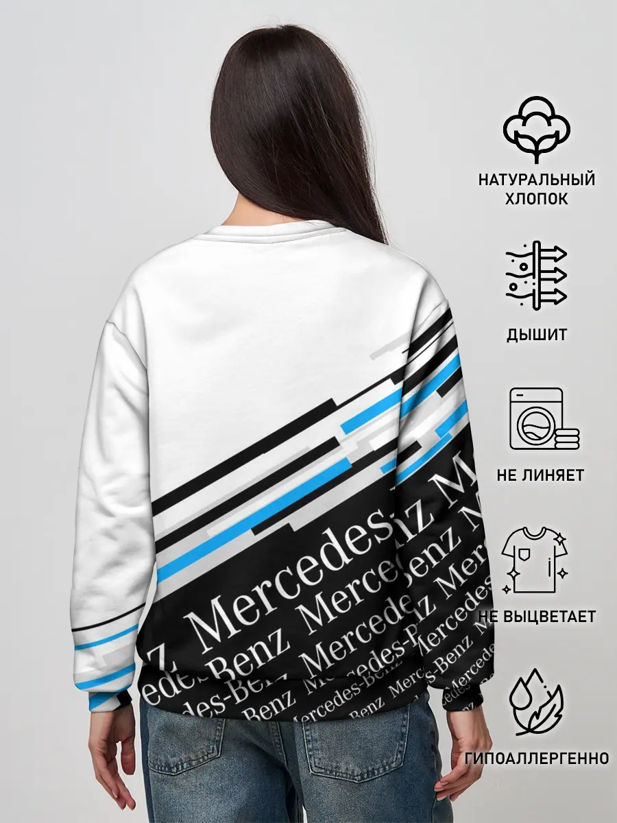 Женский свитшот / MERCEDES-BENZ / МЕРСЕДЕС-БЕНЗ / BLUE