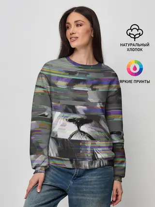 Женский свитшот / Glitch lion 2020