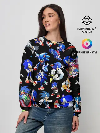 Женский свитшот / SONIC PATTERN HERO | СОННИК