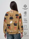 Женский свитшот / Черные новогодние коты