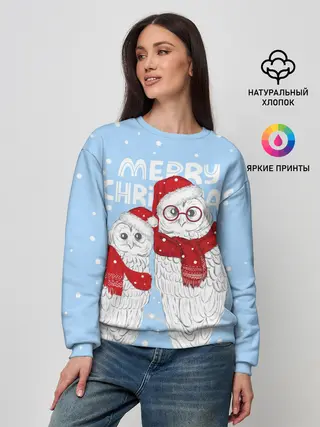 Женский свитшот / С Рождеством! Совы