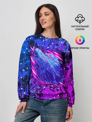 Женский свитшот / НЕОНОВЫЙ ВОЛК / NEON WOLF