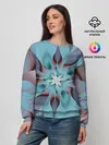 Женский свитшот / Абстрактный цветок. Голубой.