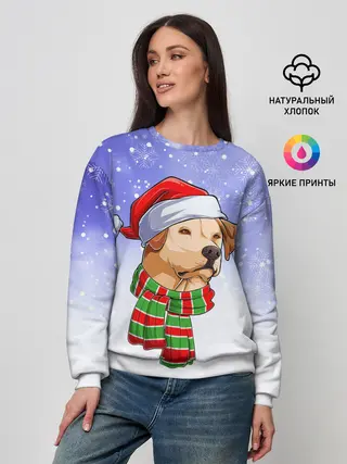 Женский свитшот / Новогодний Лабрадор / New Years Labrador