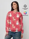 Женский свитшот / Снеговики и олени