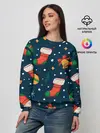 Женский свитшот / Новогодний, рождественский узор