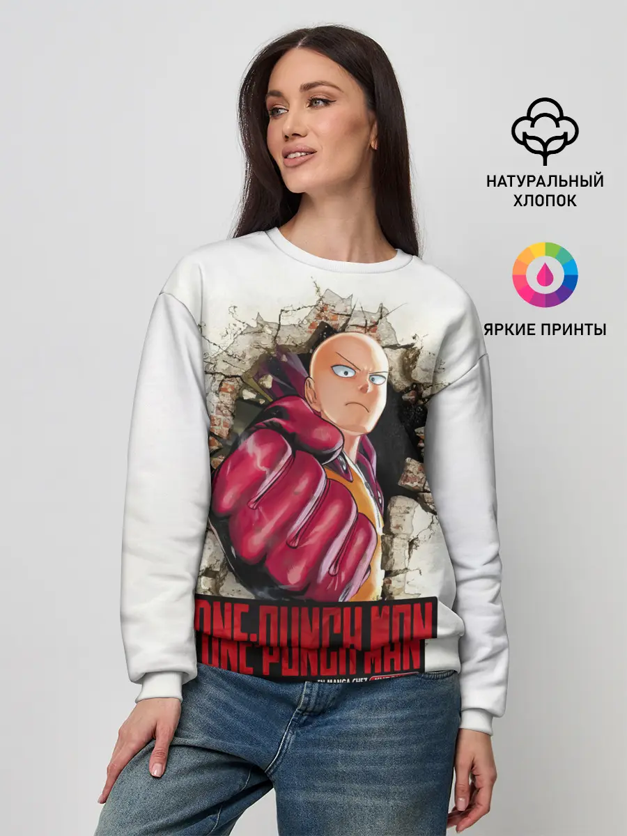Женский свитшот / Сайтама пробивая стены One Punch-Man