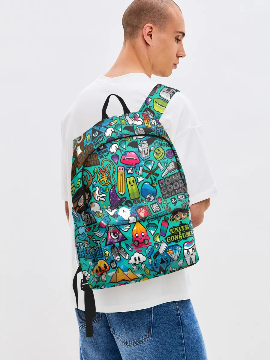 Рюкзак джинсовый / стикербомбинг