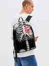 Рюкзак джинсовый / Скелет с сердцем