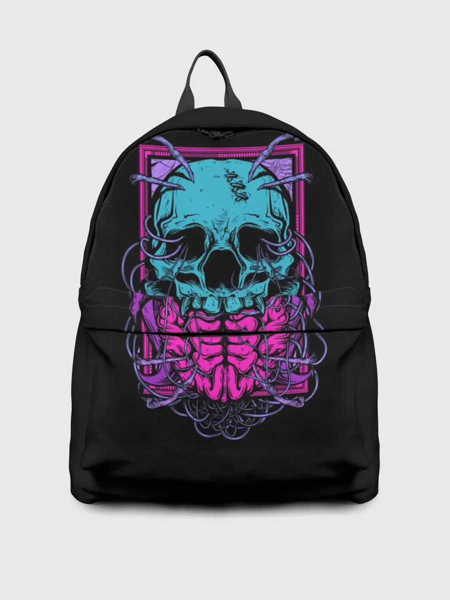 Рюкзак джинсовый / Кислотный череп