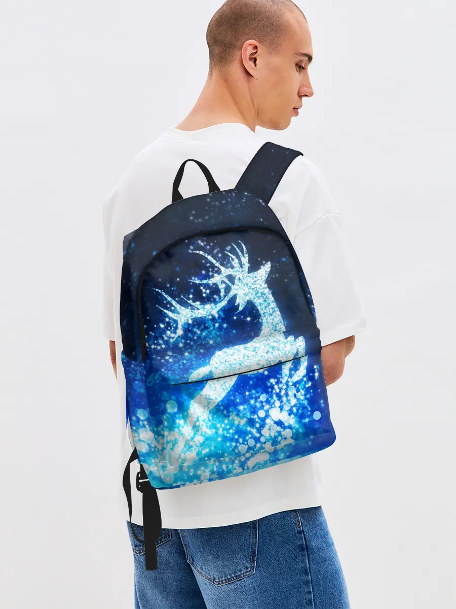 Рюкзак джинсовый / Новогодний олень