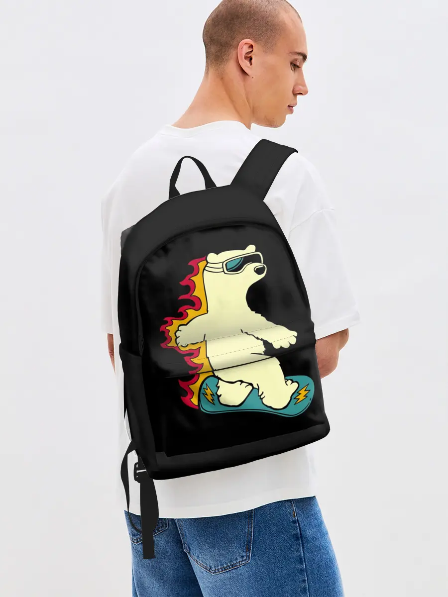 Рюкзак джинсовый / Мишка на борде