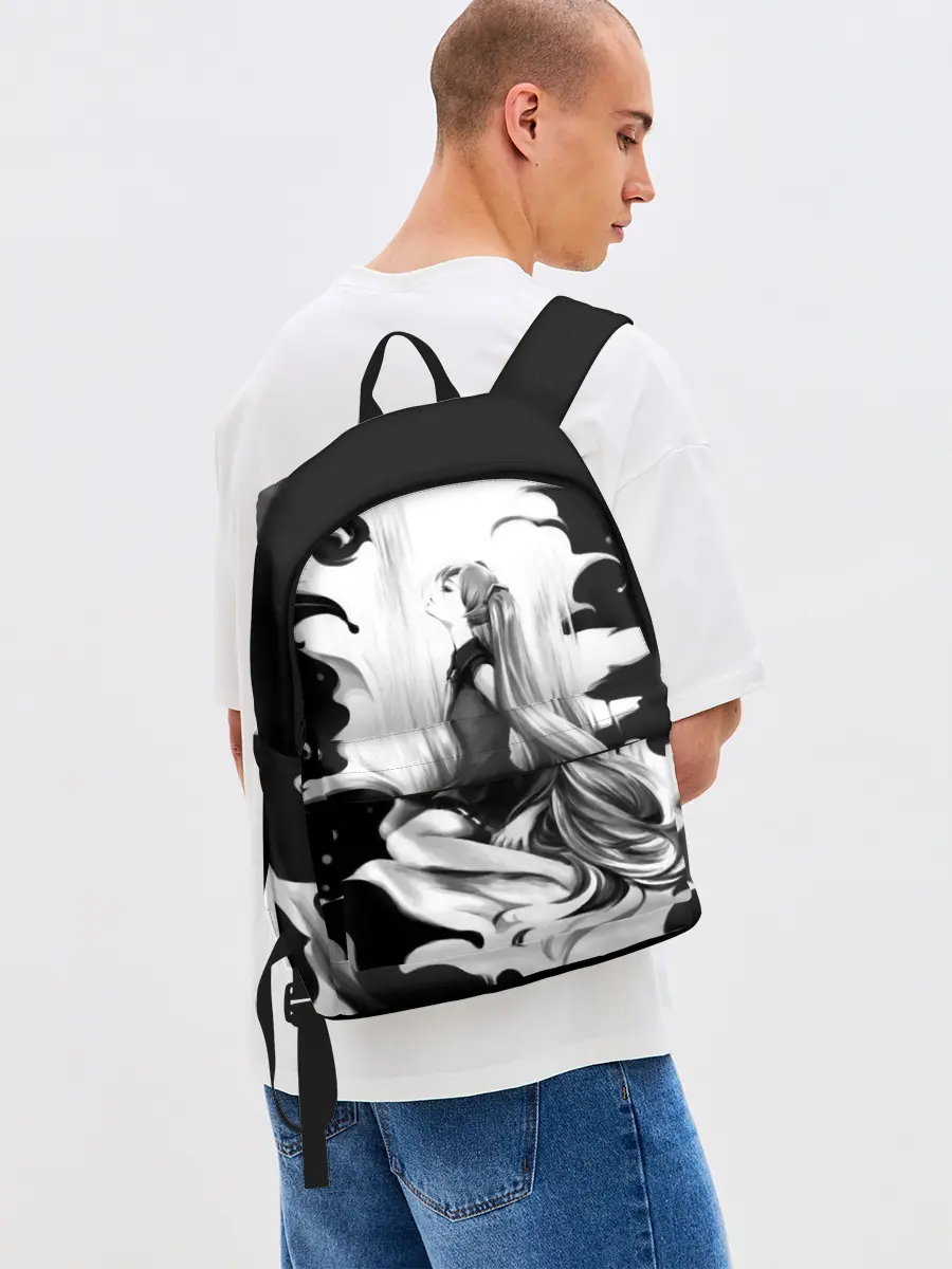 Рюкзак джинсовый / Черно-белая Мику Хацунэ