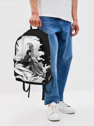 Рюкзак джинсовый / Черно-белая Мику Хацунэ