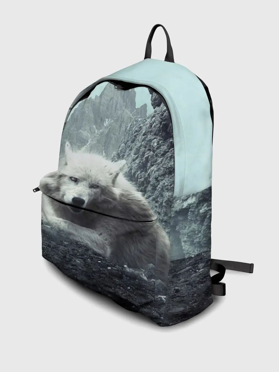 Рюкзак джинсовый / Волк в горах