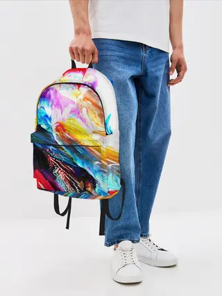 Рюкзак джинсовый / Абстракция красок