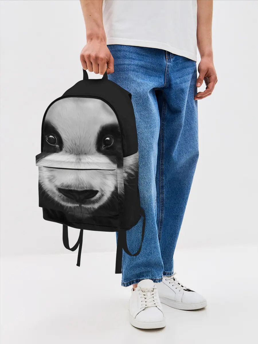 Рюкзак джинсовый / Морда панды