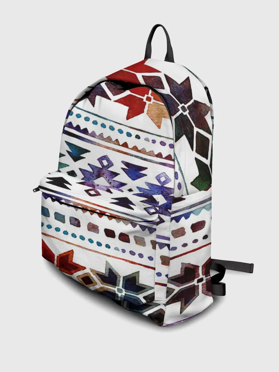 Рюкзак джинсовый / Снежинки акварель