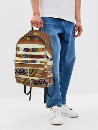 Рюкзак джинсовый / Африканская мозаика
