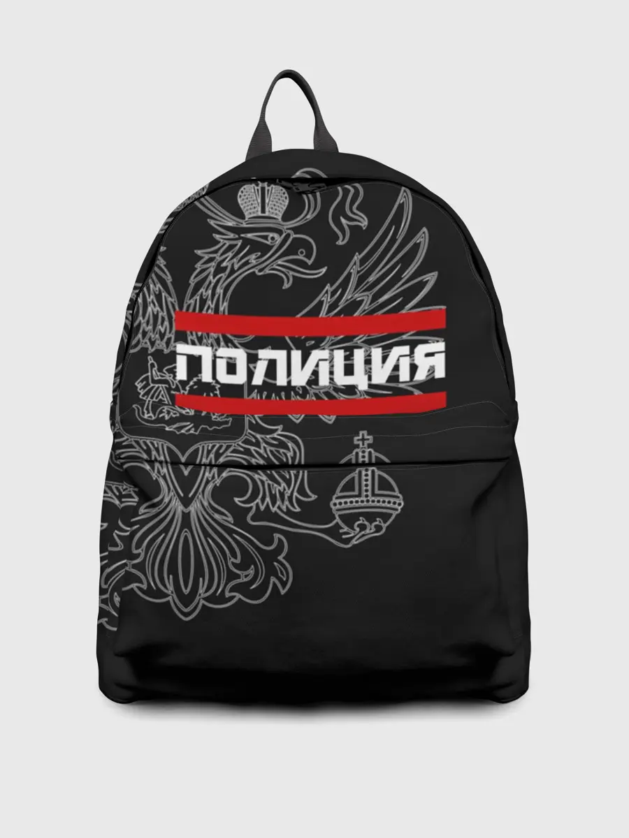 Рюкзак джинсовый / Полиция белый герб РФ