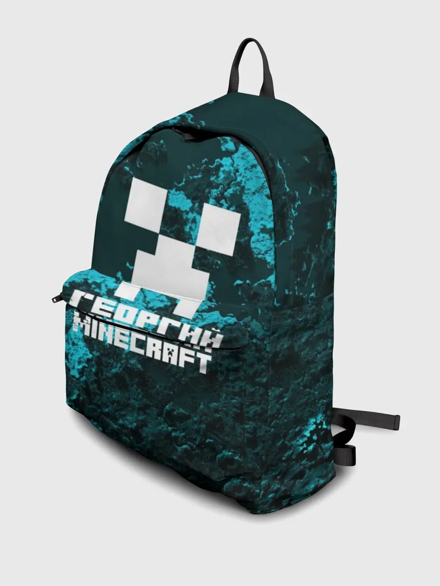 Рюкзак джинсовый / Георгий в стиле Minecraft