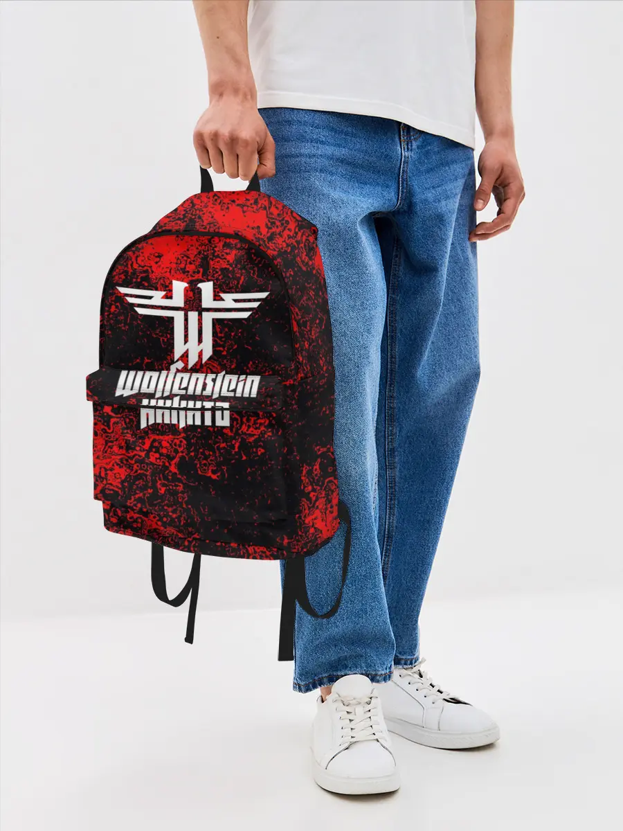 Рюкзак джинсовый / Никита в стиле Wolfenstein