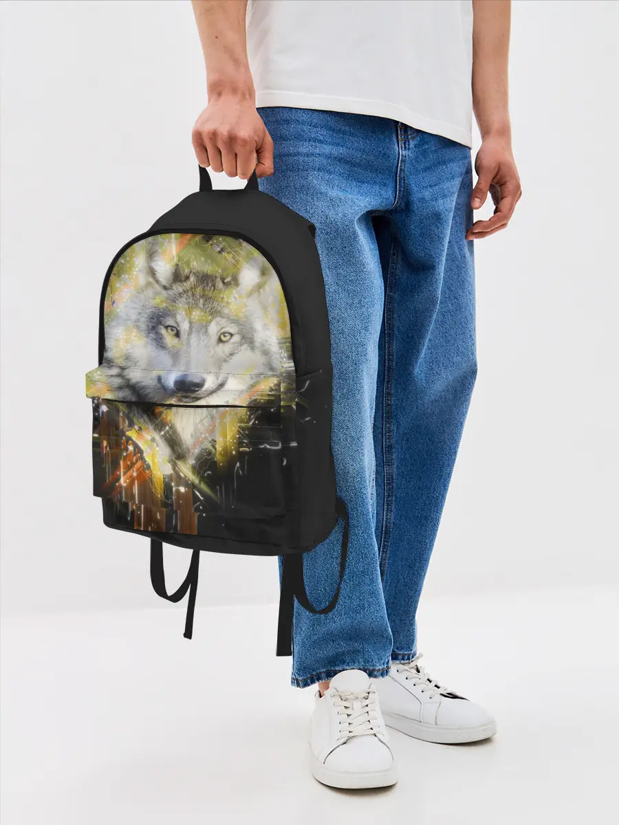 Рюкзак джинсовый / Волк