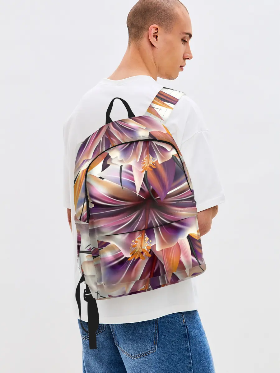 Рюкзак джинсовый / Необычный цветок