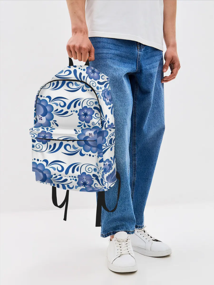 Рюкзак джинсовый / Гжель