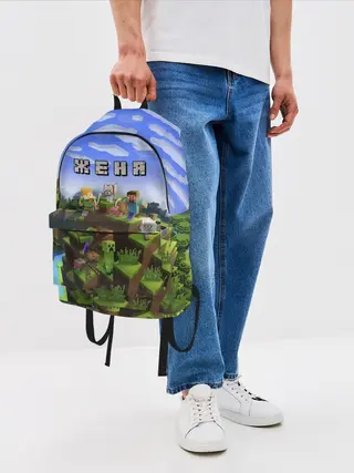 Рюкзак джинсовый / Женя - Minecraft