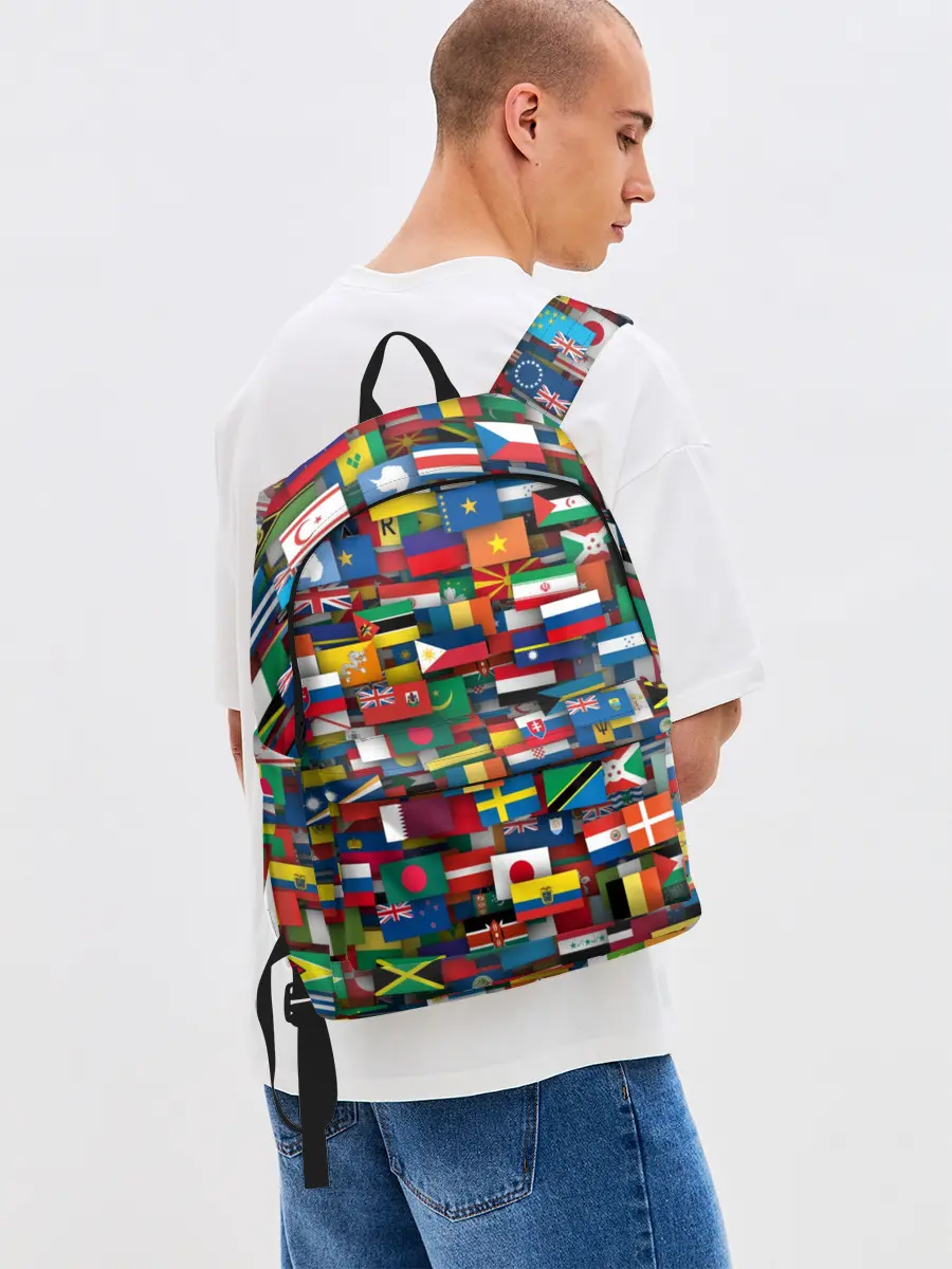 Рюкзак джинсовый / Флаги всех стран