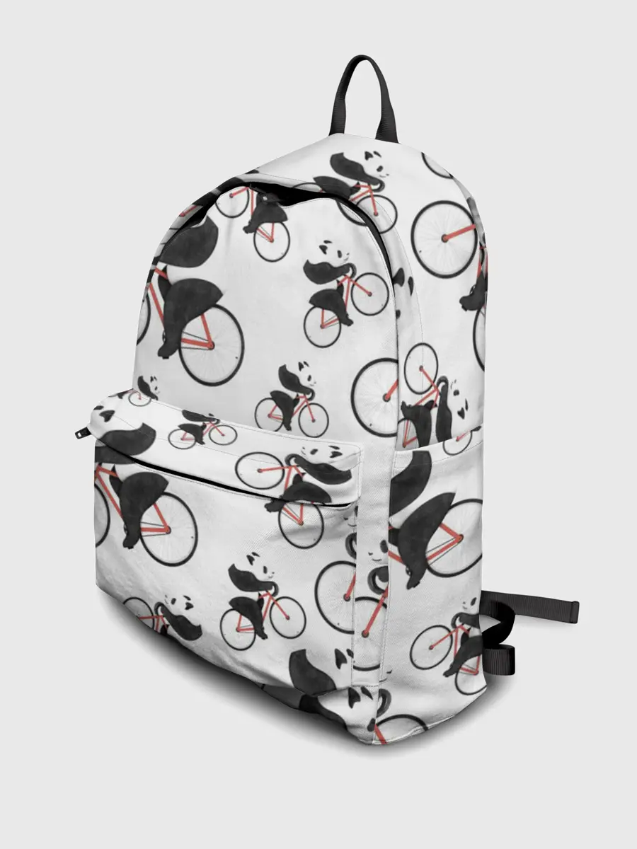 Рюкзак джинсовый / Панды На Велосипеде