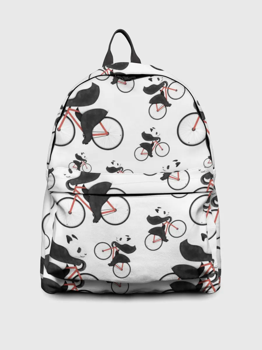 Рюкзак джинсовый / Панды На Велосипеде