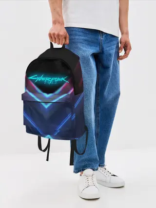 Рюкзак джинсовый / CYBERPUNK 2077 NEON | НЕОН