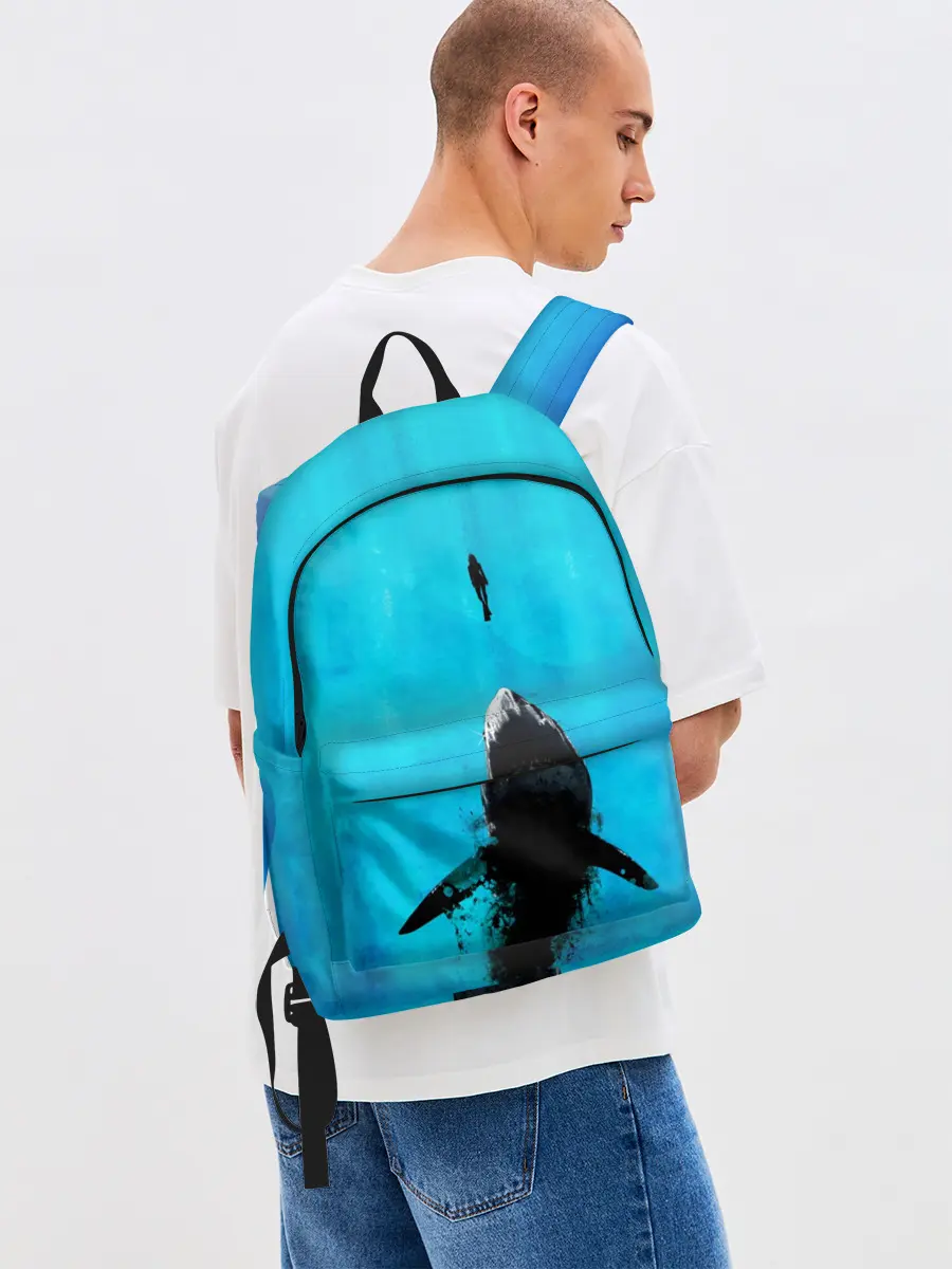 Рюкзак джинсовый / Акула на охоте