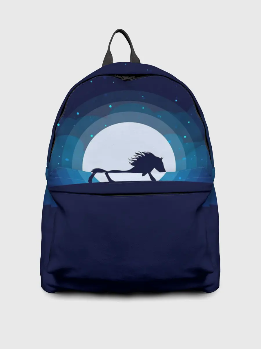 Рюкзак джинсовый / Лошадь под луной