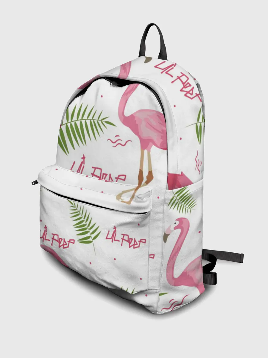 Рюкзак джинсовый / Lil Peep pink flamingo