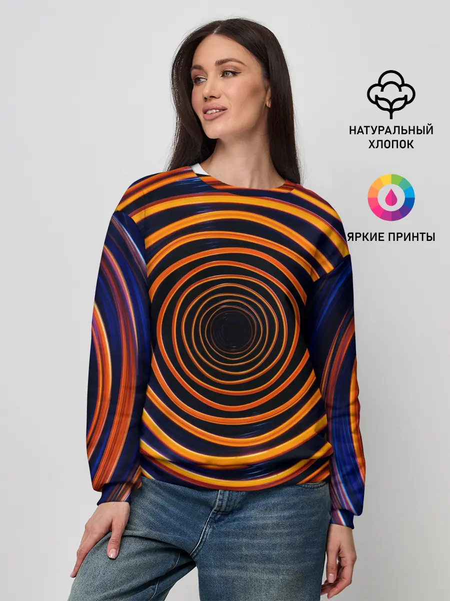 Женский свитшот / Круги неоновые