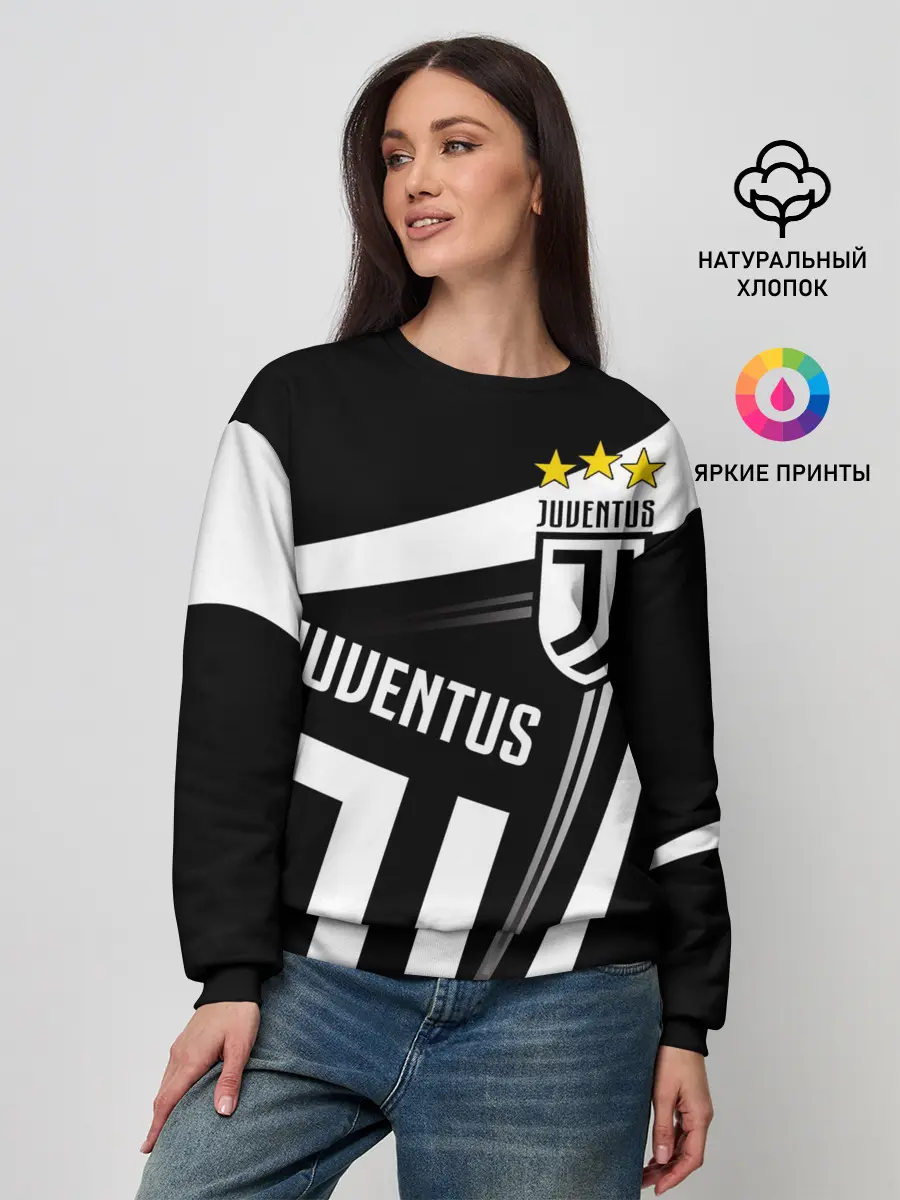 Женский свитшот / JUVENTUS / ЮВЕНТУС / ПОЛОСЫ