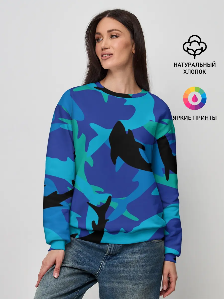 Женский свитшот / Акулы паттерн