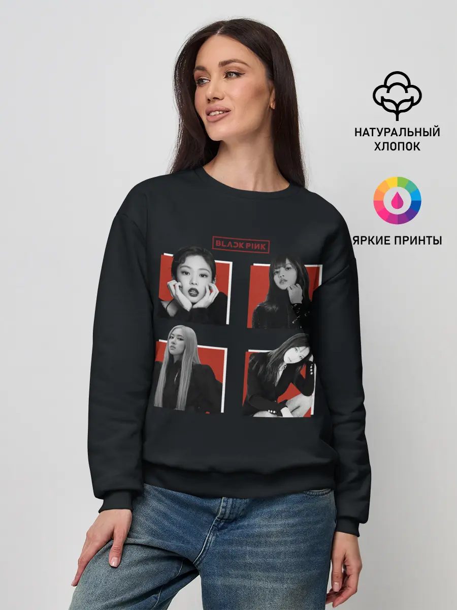 Женский свитшот / BLACKPINK | Red and black