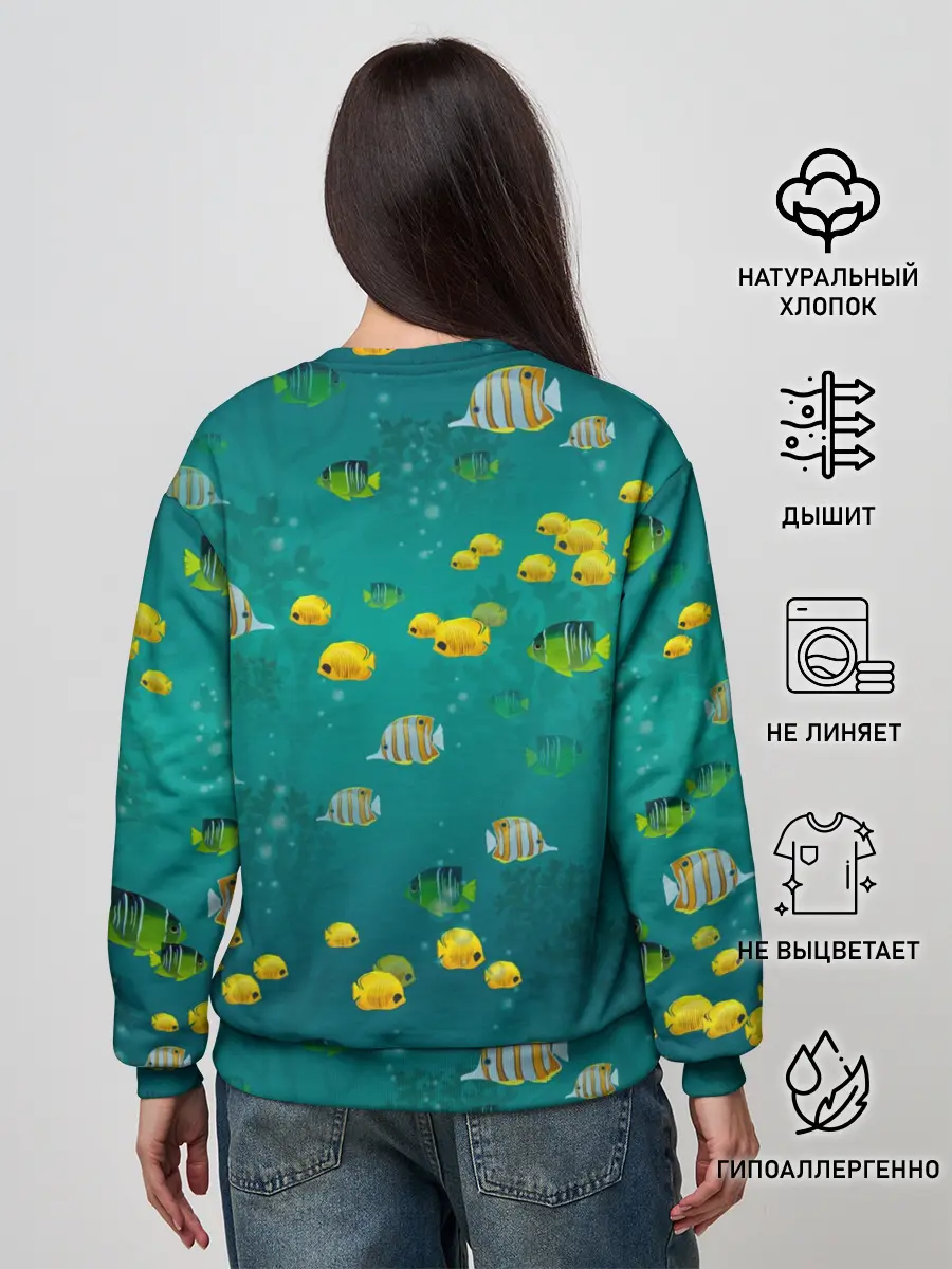 Женский свитшот / Подводный мир. Рыбки