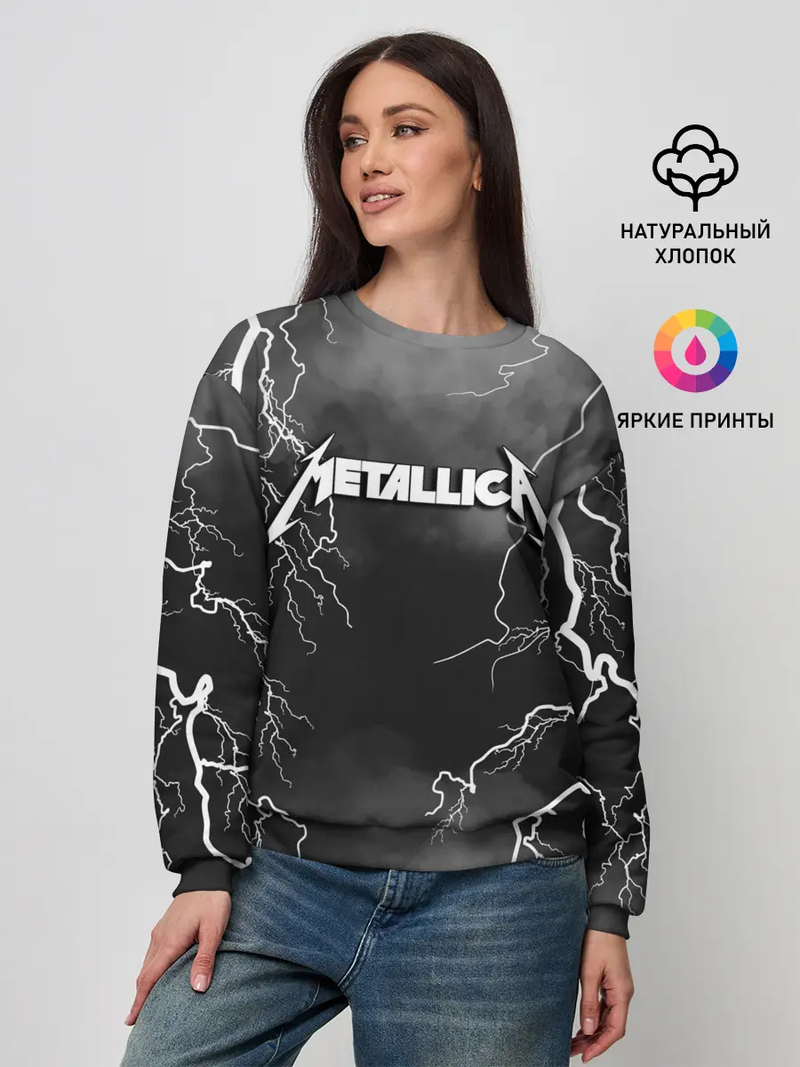 Женский свитшот / METALLICA РАЗРЯД МОЛНИИ