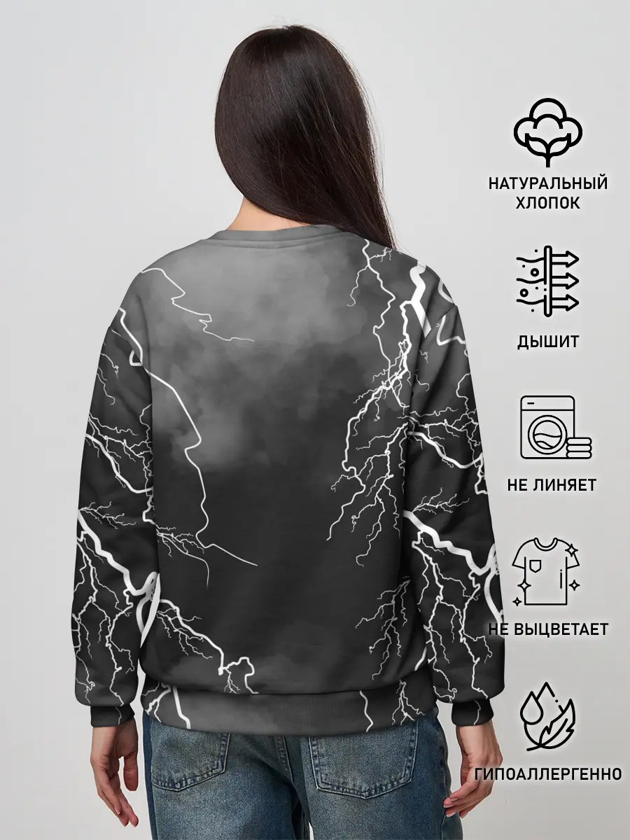 Женский свитшот / METALLICA РАЗРЯД МОЛНИИ