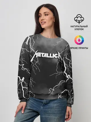 Женский свитшот / METALLICA РАЗРЯД МОЛНИИ