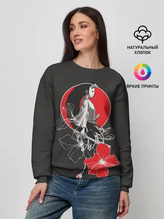 Женский свитшот / Девушка-кошка-самурай
