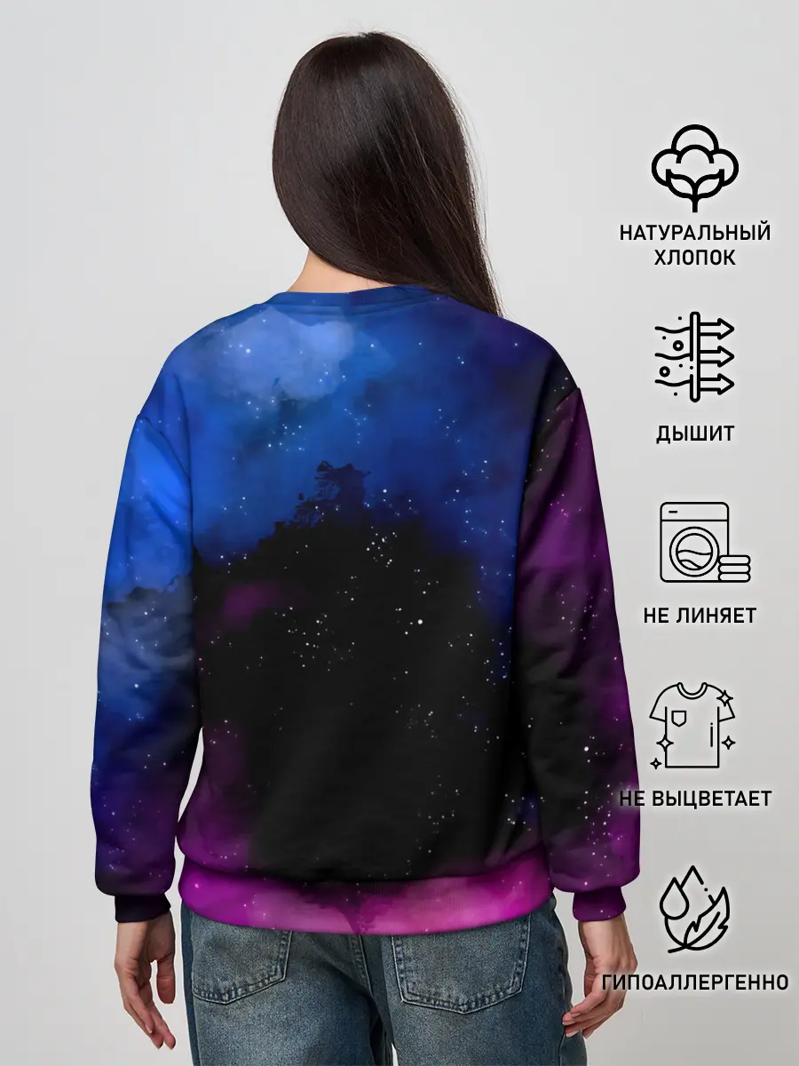 Женский свитшот / Чёрный клевер космический Юно