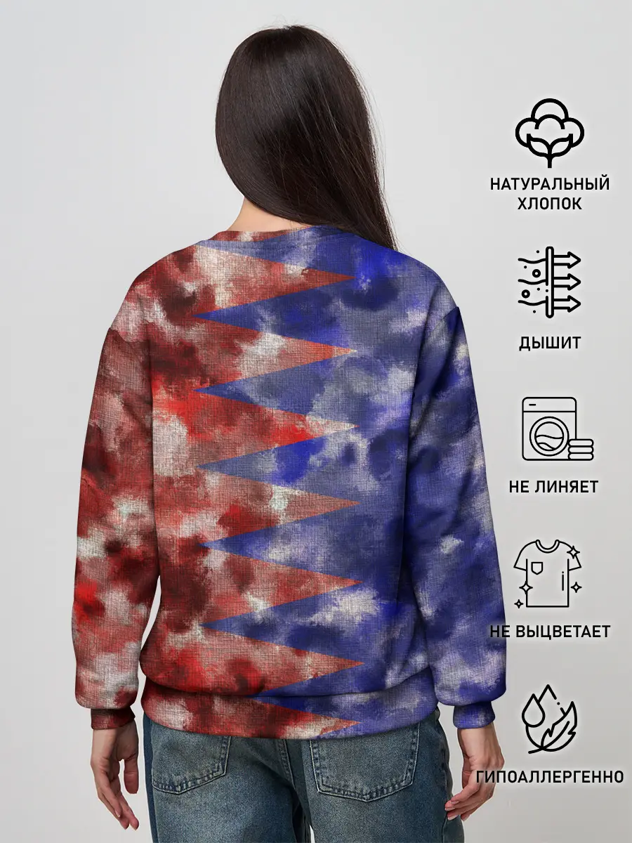 Женский свитшот / Сине-Красные Разводы