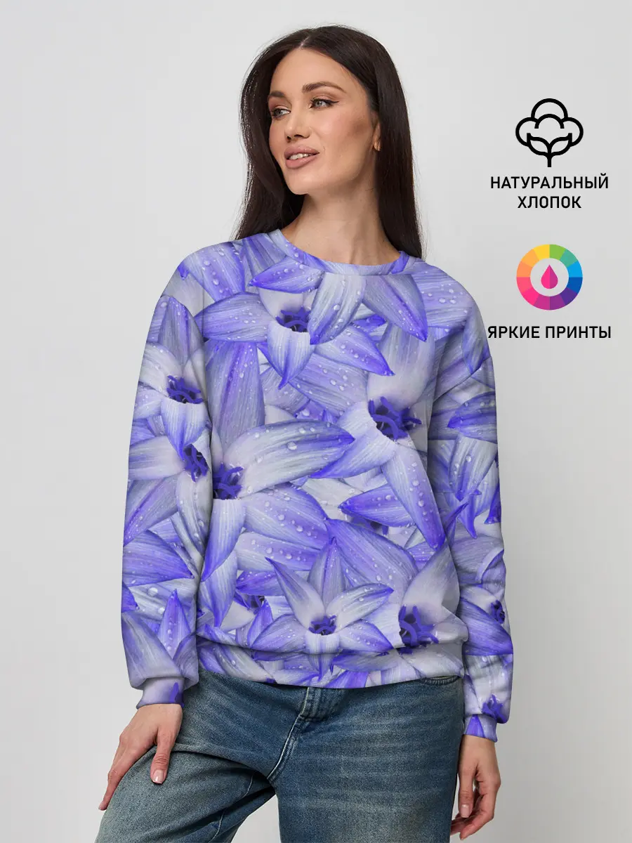 Женский свитшот / Синие Цветы